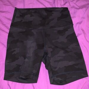 Lululemon camo align high rise biker shorts